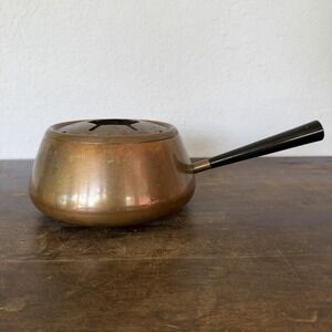 Vintage Spring Culinox Switzerland Copper Fondue Pot Saucepan‎ No Lid MCM